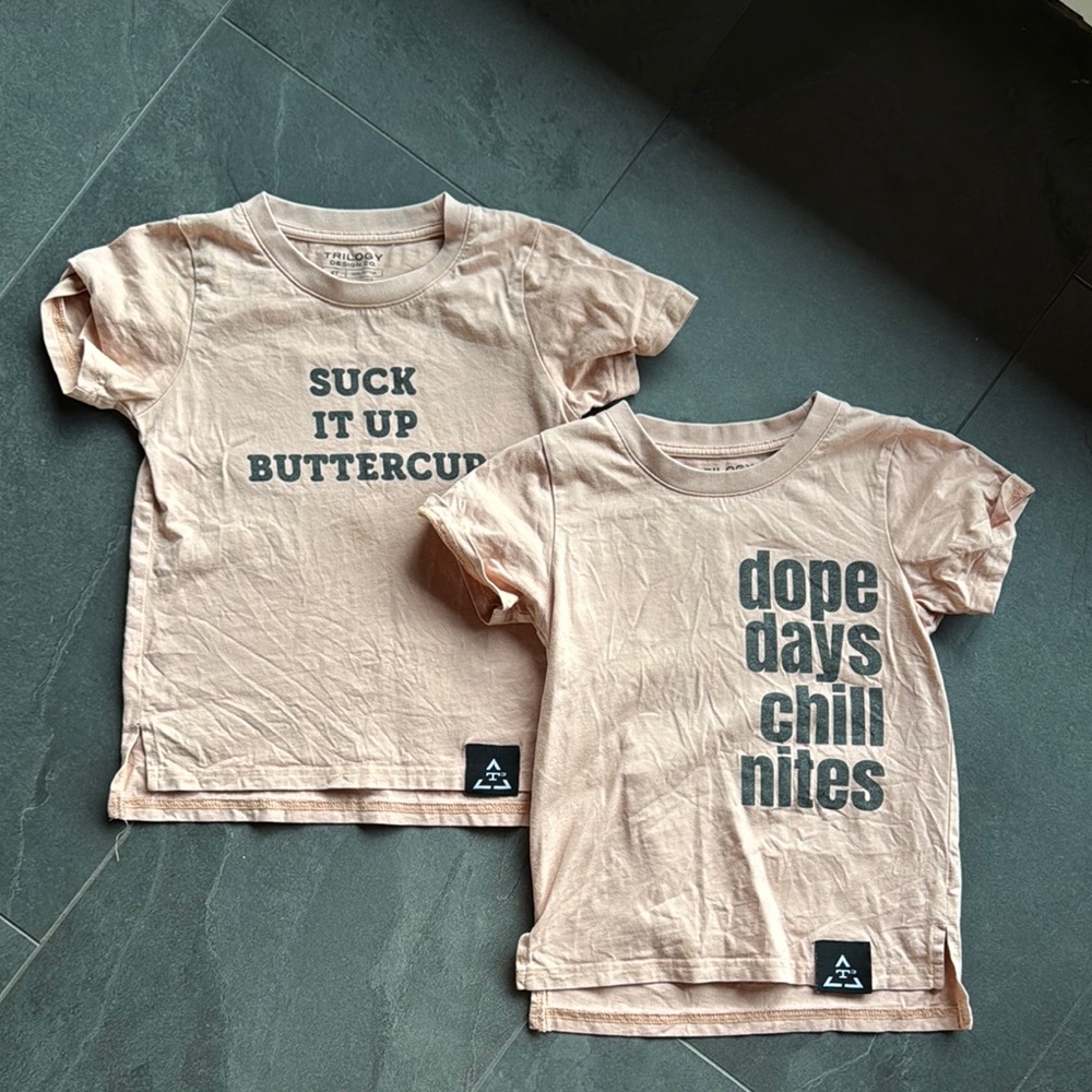 4t trilogy designs Kids Graphic T-Shirts - Peach